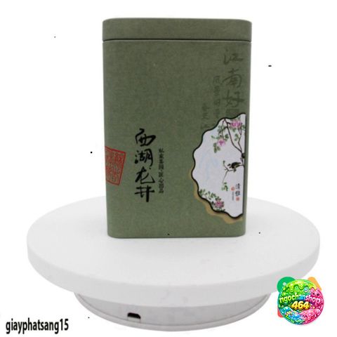 Đế Xoay Trưng Bày Sản Phẩm 360 Độ Nhỏ 20cm & 16cm - Đồ Trang Trí, Chụp Hình, Quay Video, Có Công Tắc USB, Màu Đen/Trắng