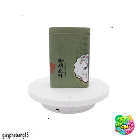 Đế Xoay Trưng Bày Sản Phẩm 360 Độ Nhỏ 20cm & 16cm - Đồ Trang Trí, Chụp Hình, Quay Video, Có Công Tắc USB, Màu Đen/Trắng