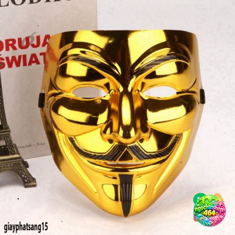 Mặt Nạ Hacker Anonymous Cosplay - Màu Vàng, Bạc, Đen, Trắng - Phụ Kiện Halloween Thời Trang Độc Đáo