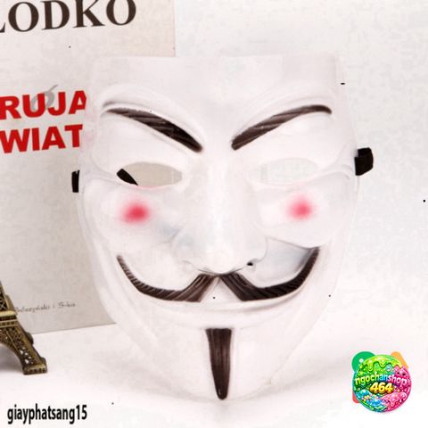 Mặt Nạ Hacker Anonymous Cosplay - Màu Vàng, Bạc, Đen, Trắng - Phụ Kiện Halloween Thời Trang Độc Đáo