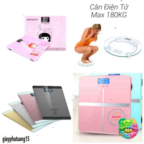 Cân Điện Tử Sức Khỏe Cao Cấp 180kg - Mặt Kính Cường Lực, Chính Xác Cao, Thiết Kế Sang Trọng, Tiết Kiệm Pin