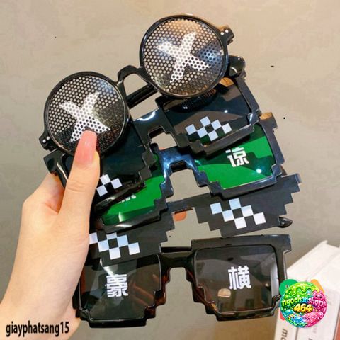 Kính Thuglife 6 Chấm MINECRAFT - Kính Mắt Thời Trang Độc Đáo Nhiều Màu Sắc, Phong Cách Chơi Game Hót 2021