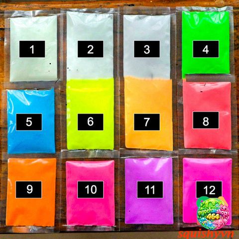 Bột Màu Dạ Quang Siêu Sáng 10g - 12 Màu Rực Rỡ Cho Nghệ Thuật Trang Trí, Thủ Công, Phát Sáng Ban Đêm
