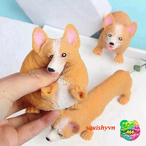 Đồ Chơi Squishy Hình Chó Corgi Dễ Thương - Giảm Stress Cho Bé - An Toàn, Đồ Chơi Phát Triển Trí Tuệ, Chất Liệu PU Mềm mại