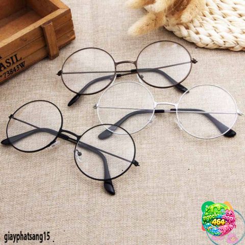 Kính Mát Tròn Nobita Giả Cận - Gọng Kim Loại Chắc Chắn, Thời Trang Cho Nam Nữ, Tròng Kính 0 Độ, Cute Chụp Ảnh