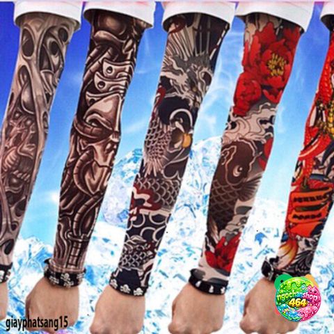 Găng Tay Hình Xăm Chống Nắng Tia UV Thể Thao Halloween - Nylon Co Giãn Dễ Giặt, Phù Hợp Cho Nam Nữ