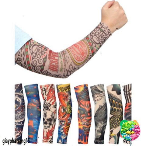 Găng Tay Hình Xăm Chống Nắng Tia UV Thể Thao Halloween - Nylon Co Giãn Dễ Giặt, Phù Hợp Cho Nam Nữ