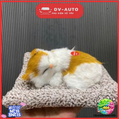 Mèo Mini Khử Mùi Ô Tô 15x17cm - Dễ Thương & Âm Thanh Vui Vẻ, Giải Pháp An Toàn Bằng Than Hoạt Tính NANO