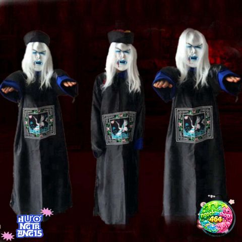 Trang Phục Hóa Trang Ma Cương Thi Halloween - Bộ Đồ Phù Hợp Cho Bữa Tiệc Kinh Dị Và Cosplay, Tiện Dụng Và Thoải Mái