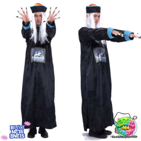 Trang Phục Hóa Trang Ma Cương Thi Halloween - Bộ Đồ Phù Hợp Cho Bữa Tiệc Kinh Dị Và Cosplay, Tiện Dụng Và Thoải Mái
