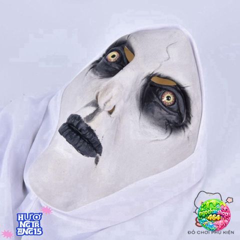 Mặt Nạ Valak Cao Su Nữ - Halloween Ác Mộng, Khăn Trùm Đầu Chất Liệu Thân Thiện Môi Trường, Dành Cho Tiệc Hóa Trang