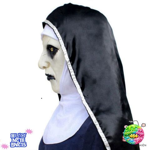 Mặt Nạ Valak Cao Su Nữ - Halloween Ác Mộng, Khăn Trùm Đầu Chất Liệu Thân Thiện Môi Trường, Dành Cho Tiệc Hóa Trang