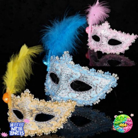 Mặt Nạ Lông Vũ Hóa Trang - Phụ Kiện Halloween và Giáng Sinh, Kiểu Dáng Thời Thượng, Phù Hợp Mọi Kích Cỡ, Đồ Trang Trí Tiệc Chất Lượng