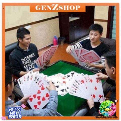 Bộ Bài Tây Khổng Lồ - Trải Nghiệm Chơi Poker Đỉnh Cao, Kích Thước 28x20cm, Chất Liệu Cao Cấp, Hoàn Hảo Cho Tiệc Tùng và Giải Trí