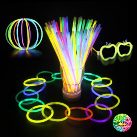 Que Phát Sáng LED Dạ Quang Màu Sắc - Vòng Tay, Bờm Nơ Trang Trí Halloween và Trung Thu - Đồ Chơi Sáng Tạo Cho Bé