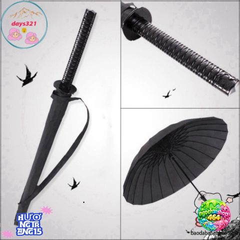 Ô Dù Katana Kiểu Kiếm Nhật Bản - Dù Chống Mưa Nắng 16 Nan Màu Đen, Phụ Kiện Thời Trang Độc Đáo và Nổi Bật