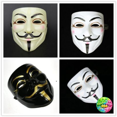 Mặt Nạ Hacker Anonymous Guy Fawkes Màu Trắng - Phụ Kiện Thời Trang V cho Vendetta, Món Quà Độc Đáo cho Fan Fandom