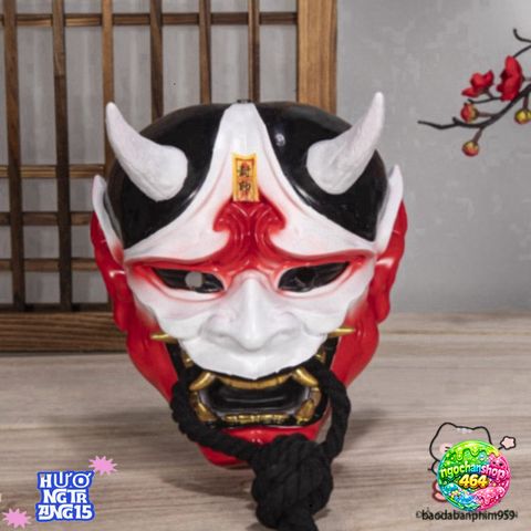 Mặt Nạ Ma Quái ONI Demon Nhật Bản - Phụ Kiện Halloween Cosplay Độc Đáo Cho Các Bữa Tiệc và Sự Kiện Thú Vị