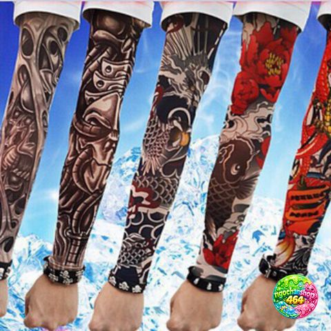 Găng Tay Hình Xăm Độc Đáo - Bộ 2 Cái Bảo Vệ Da Tay Chống Nắng - Phụ Kiện Thời Trang Cho Người Yêu Phượt