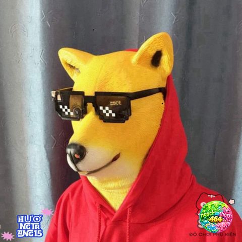 Mặt Nạ Troll Hình Chó Shiba - Phụ Kiện Hóa Trang Halloween Vui Nhộn, Chất Liệu Cao Su An Toàn, Dễ Đeo