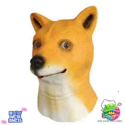 Mặt Nạ Troll Hình Chó Shiba - Phụ Kiện Hóa Trang Halloween Vui Nhộn, Chất Liệu Cao Su An Toàn, Dễ Đeo