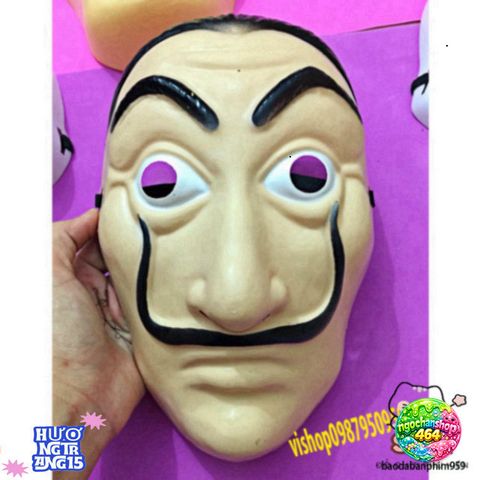 Mặt Nạ Salvador Dali Money Heist La Casa De Papel - Phụ Kiện Halloween Độc Đáo Cho Tiệc Hóa Trang và Cosplay