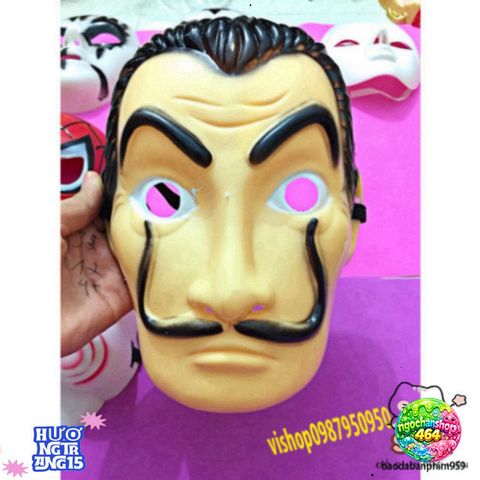 Mặt Nạ Salvador Dali Money Heist La Casa De Papel - Phụ Kiện Halloween Độc Đáo Cho Tiệc Hóa Trang và Cosplay