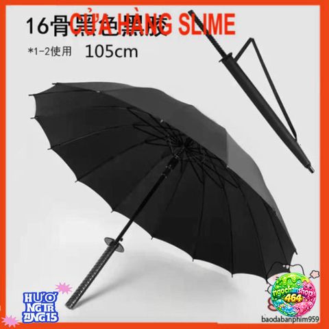 Ô Dù Che Mưa Katana 16 Nan - Phụ Kiện Thời Trang Cán Giống Kiếm Nhật, Chất Liệu Polyester Bền Bỉ, Thiết Kế Độc Đáo, Thời Thượng