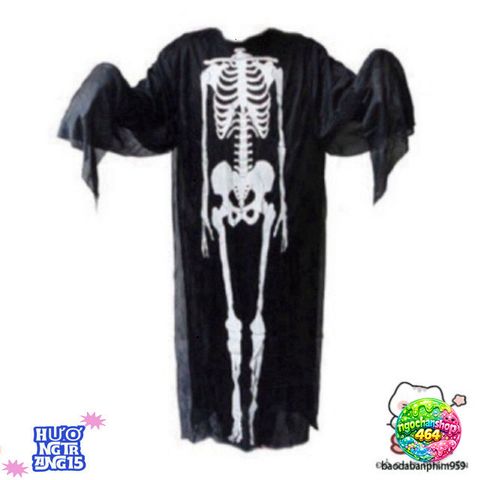 Bộ Trang Phục Xương Ma Đen Kèm Mặt Nạ - Hóa Trang Halloween Độc Đáo, Siêu Nổi Bật Cho Tiệc Hóa Trang