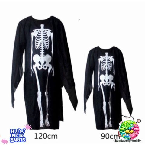 Bộ Trang Phục Xương Ma Đen Kèm Mặt Nạ - Hóa Trang Halloween Độc Đáo, Siêu Nổi Bật Cho Tiệc Hóa Trang