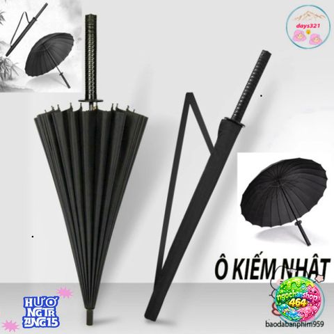 Ô Dù KATANA Cán Kiếm Nhật Đen Mờ - Phim Chiến Binh Samurai, Chất Liệu Cao Cấp, Bảo Vệ Mưa, Kiểu Dáng Độc Đáo, Thời Trang Nổi Bật