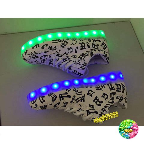 Giày Phát Sáng LED Nét Nhạc - Giày Thời Trang Nam Nữ 7 Màu Sắc Chống Nước, Phù Hợp Cho Tiệc, Sự Kiện, Gợi Ý Quà Tặng Thú Vị