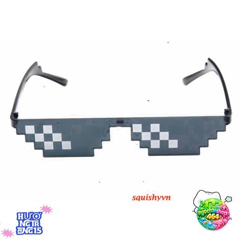 Kính Mắt Thug Life Pixelated Phong Cách Mosaic UV400 Dành Cho Nam Nữ - Kính Hip Hop Thời Trang Unisex