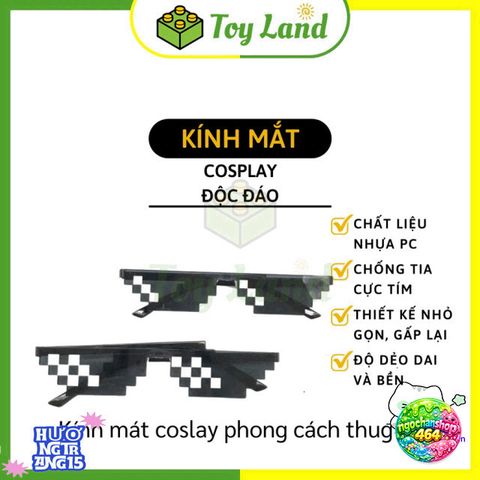 Kính Mắt Cosplay Thug Life Siêu Ngầu Cho Trẻ Em - Đồ Chơi Thời Trang PVC Chất Lượng Cao, Khung Chắc Chắn, Phong Cách Hot Trend