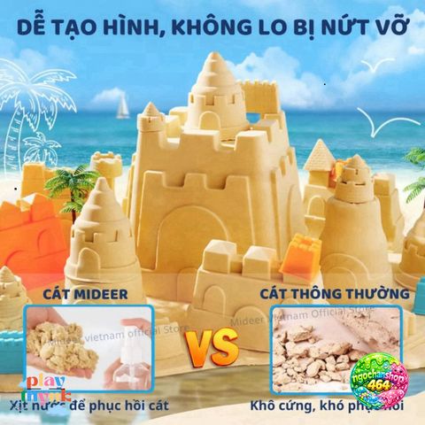 Cát Động Lực Mideer An Toàn Kèm Khuôn Dụng Cụ - Cát Trọng Lực Dẻo Tạo Hình Magic Sand Play Cho Bé 3+