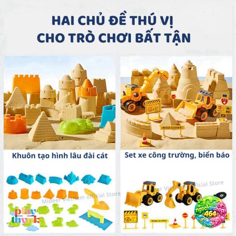 Cát Động Lực Mideer An Toàn Kèm Khuôn Dụng Cụ - Cát Trọng Lực Dẻo Tạo Hình Magic Sand Play Cho Bé 3+