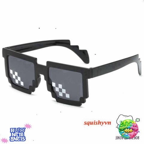 Kính Thug Life Minecraft Đen Chất Lượng Cao, Kính Chắn Bụi, Phong Cách Ngầu Lòi Thích Hợp Chụp Ảnh Nhóm