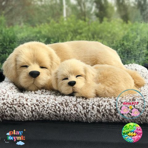 Thú Bông Chó Mèo Vàng Mượt Khử Mùi - Lõi Than Hoạt Tính Hút Ẩm Trang Trí Ô Tô Đáng Yêu và Dễ Thương