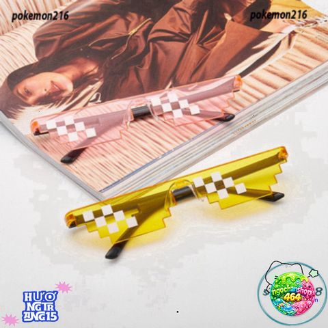 Kính Thug Life 8Bit Đen - Phụ Kiện Thời Trang Chụp Ảnh Độc Đáo, Xu Hướng Hot 2023 Cho Tín Đồ TikTok và Nghệ Sĩ Sáng Tạo