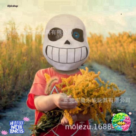 Mặt Nạ Hóa Trang Undertale Sans - Màu Xanh Cá Hacker Độc Đáo - Đạo Cụ Halloween và Video Sáng Tạo Chất Lượng cao