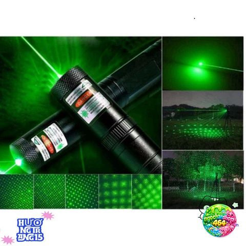 Đèn Laser PIN 303 Tia Xanh/Đỏ Sáng 5mW - Đèn Pin Laser Công Suất Lớn Siêu Sáng Kèm Bộ Sạc USB & Pin, Phạm Vi Chiếu Xa