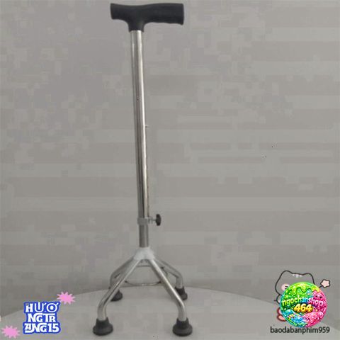 Gậy Batoong Inox 4 Chân Điều Chỉnh Chiều Cao - Hỗ Trợ Di Chuyển An Toàn Cho Người Cao Tuổi và Người Phục Hồi Sức Khỏe