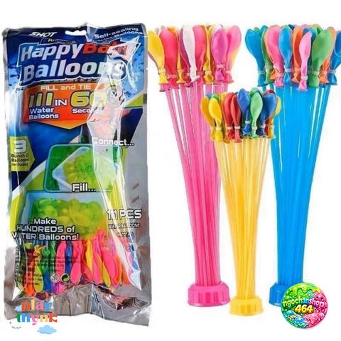 Bộ Bóng Nước 111 Quả - 3 Chùm Vòi Nước Cho Trò Chơi Ngoài Trời và Chụp Kỷ Yếu Bé Yêu