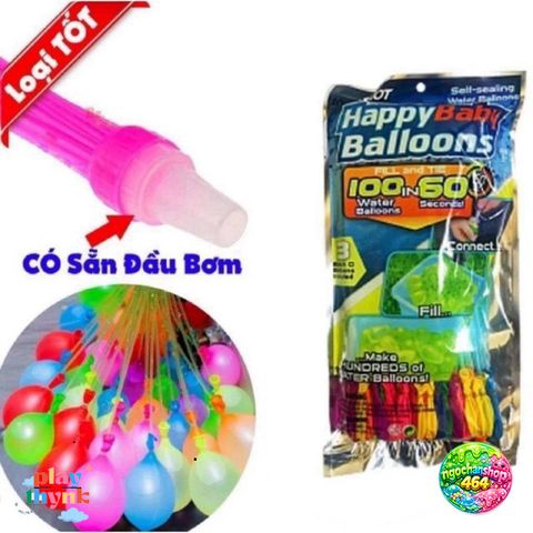Bộ Bóng Nước 111 Quả - 3 Chùm Vòi Nước Cho Trò Chơi Ngoài Trời và Chụp Kỷ Yếu Bé Yêu