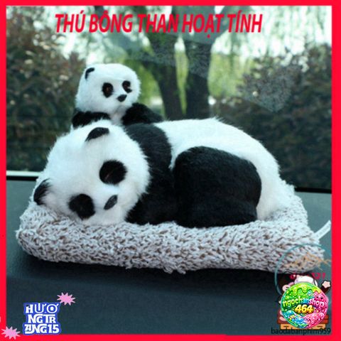 Gấu Đôi Panda Mẹ Con - Phụ Kiện Trang Trí Xe Hơi Với Lõi Than Hoạt Tính Khử Mùi, Dễ Thương Cho Không Gian Trong Lành