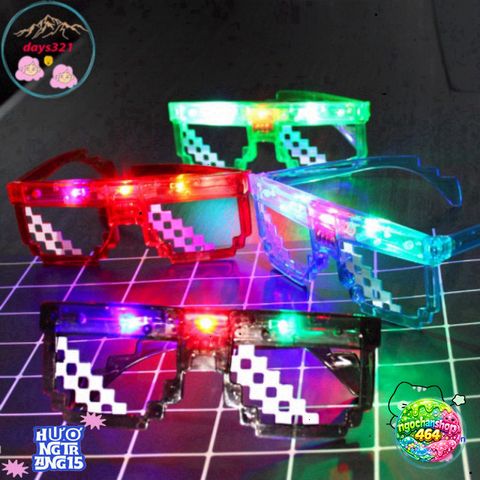 Kính Mắt LED 6 Chấm MineCRAFT Thuglife - Phong Cách Thời Trang Độc Đáo, Đèn Nhiều Màu Sắc, Hot Trend 2021