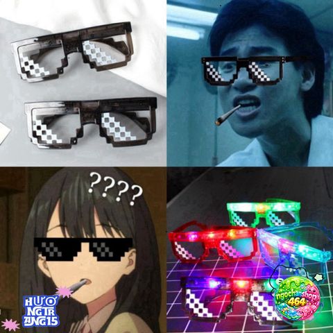 Kính Mắt LED 6 Chấm MineCRAFT Thuglife - Phong Cách Thời Trang Độc Đáo, Đèn Nhiều Màu Sắc, Hot Trend 2021