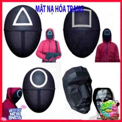 Mặt Nạ Cosplay Squid Game - Phụ Kiện Thời Trang Độc Đáo cho Halloween, Tiệc Hóa Trang và Sự Kiện Anime