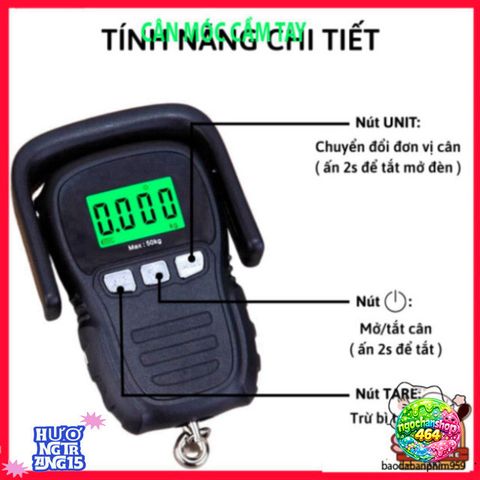 Cân Điện Tử Xách Tay 50kg A29 - Độ Chính Xác Cao, Thiết Kế Gọn Nhẹ, Đọc Trọng Lượng Nhanh Chóng, Đa Dạng Đơn Vị Đo Lường