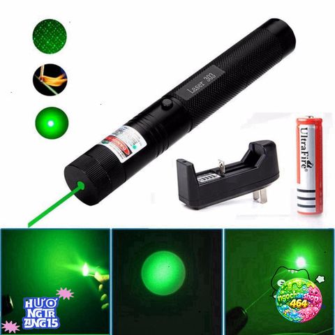 Bút Laser Đèn Laze 303 - Chiếu Sáng Cực Sáng Xanh/Đỏ, Tầm Xa 3km, Pin Sạc Miễn Phí, Phụ Kiện Thuyết Trình